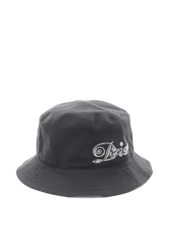 Dior x Kenny Scharf 2000s logo-embroidered bucket hat - men - Cotton - M - Black