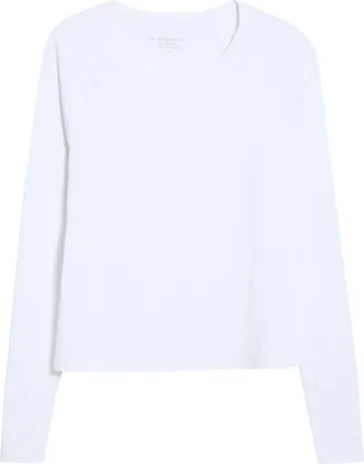 Beyond Yoga Breezeweight Active Long Sleeve T-Shirt in White at Nordstrom, Size X-Large