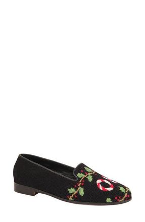 By Paige Needlepoint Ho Ho Flat in Ho Ho Loafer On Black at Nordstrom, Size 6.5