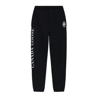 Canada Goose Sweatpants, male, Black, Size: XL Logo Sweatpants