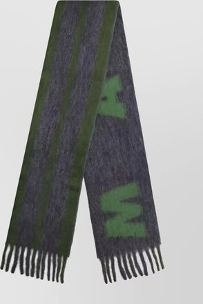 Marni striped fringed scarf