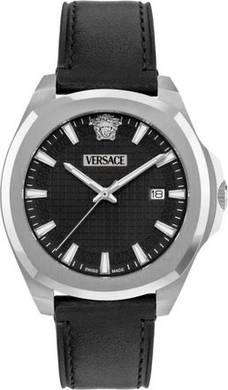 Versace Analoog Horloge - Heren - Horloges - Zwart - ONE Size - Leer - Accessoires