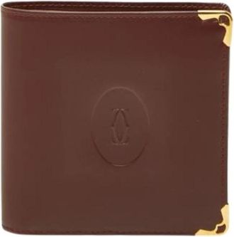 Cartier Pre-owned Bi-fold Portemonnee - Dames - Vintage Accessoires - Bruin - ONE Size - Leer - Vintage