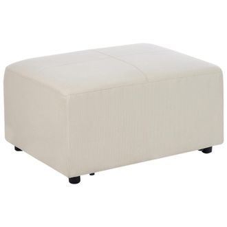 Beliani Beliani - Otomana Moderna De Tela Poli&eacute;ster Patas De Acero Inoxidable Beige Claro Kohlo