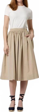 Ann Mashburn Miranda Midi Skirt In Stone Poplin