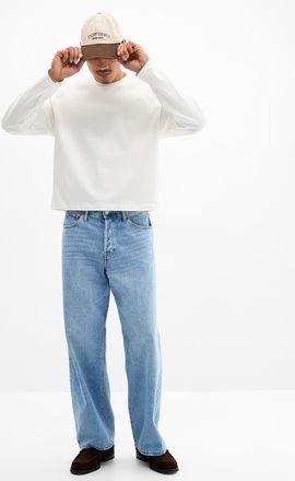 Jack & Jones Mens Dave pale-blue jean Loose fit