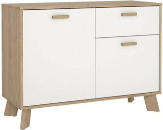 Dmora Aparador Tulo, Buf&eacute; De Sal&oacute;n, Aparador De Sal&oacute;n, Despensa De Cocina, 99x39 H73 Cm, Roble Y Blanco - Dmora