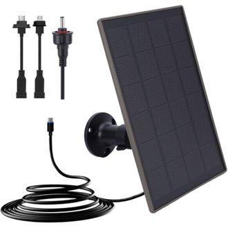 OEM Panel Solar De 6000 Mah Para C&aacute;maras De Seguridad, Bater&iacute;a Integrada De 3 W, Puertos Micro Usb De 5 V, Usb-c Y Cc De 3,5 Mm, Compatible Con C&aacute;maras Au