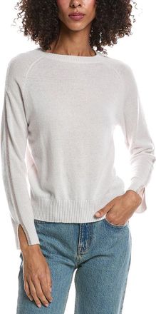 Brodie Glitz Split Cuff Crewneck Cashmere Sweater
