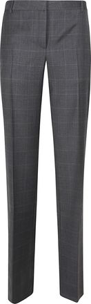Iro Cayana Gray Checked Wool Trousers