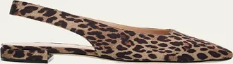 Stuart Weitzman Stassi Leopard Grosgrain Slingback Flats
