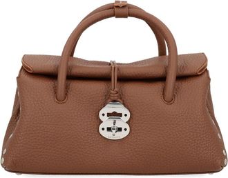 Zanellato Structured Pebbled Leather Shoulder Bag With Silver Hardware