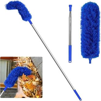 OEM Cepillo Para Limpiar Canaletas Y Techos Con Mango Telesc&oacute;pico Extensible De 2.5 Metros, Protector F&aacute;cil De Quitar, Color Azul-crezuo