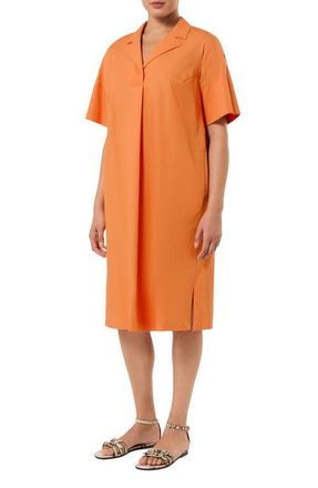 Marina Rinaldi Mrsacro Cotton Shirtdress in Tangerine at Nordstrom, Size 20W