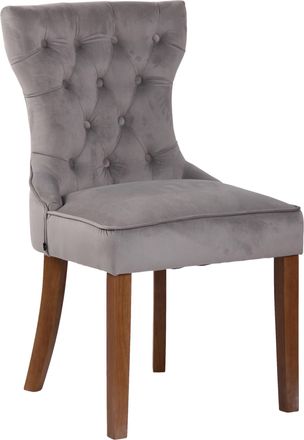 Clp Silla De Comedor Franca En Terciopelo Gris Antiguo Claro
