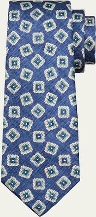 Kiton Mens Square Medallion Silk Tie