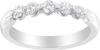House of Brilliance 14K White Gold 1/2 cttw Diamond 5-Stone Band Ring at Nordstrom, Size 7