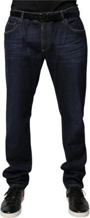 Dolce & Gabbana Donkerblauwe Skinny Denim Jeans - Heren - Regular Fit Jeans - Blauw - 4XL - Denim - Jeans