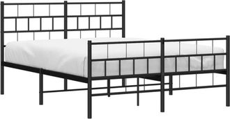 vidaXL Vidaxl - Estructura cama sin colchón con estribo metal negro 120x190 cm