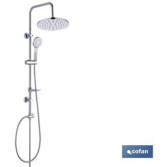 cofan Columna De Ducha Redonda 5 Funciones, Columna De Ducha Redonda Con 5 Funciones De Hidroterapia. El Kit Incluye 1 Mango Con 1 Funci&oacute;n, 1 Flexo Extensib