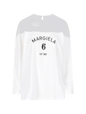 Maison Margiela Long-Sleeve Top with Bold Graphic Print