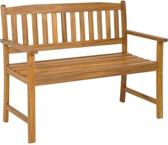 Costway Banco jardín Exteior de Madera de Acacia, 2 Plazas, Banco Madera con Respaldo y Reposabrazos, 110 x 56,5 x 86 cm, hasta 360kg - Costway