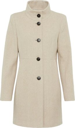 Fuchs Schmitt Wollen jas met zakken - Dames - Mantel - Beige - 3XL - Wol - Jassen