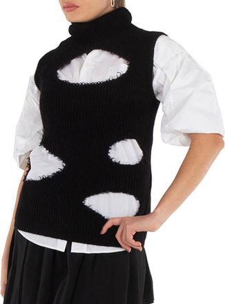 Maison Margiela Distressed Roll Neck Sweater, Size X-Small