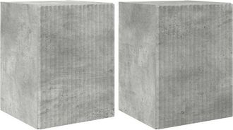 vidaXL Mueble De Tv Montado En La Pared 2 Pcs Concreto 30 X 31 X 40 Cm Vidaxl
