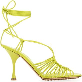 Bottega Veneta Neon Green Nappa Leather Dot Heels