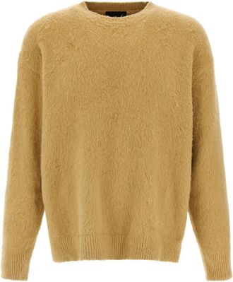 Roberto Collina Shearling Katoenen Trui - Heren - Ronde hals truien - Beige - XL - Katoen - Truien & Vesten