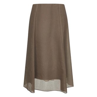 Brunello Cucinelli Brunello Cucinelli, Midi Skirts, female, Beige, Size: M Circle Skirt