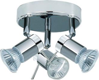 Searchlight Searchlight Aries 3 Ljus Justerbar Takspotlight Satin Silver, Krom Ip44, Gu10