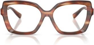Dolce & Gabbana 53mm Butterfly Optical Glasses in Striped Brown at Nordstrom