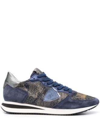 Philippe Model Sneakers met leren vlakken - Blauw