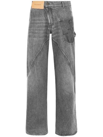J.W.Anderson twisted workwear jeans - women - Cotton/Polyester/Cotton - 27 - Grey