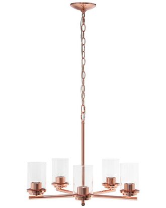 Lalia Home 5-Light 20.5in Classic Contemporary Clear Glass And Metal Hanging Pendant Chandelier
