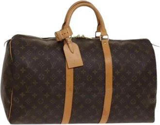 Louis Vuitton Pre-owned Vintage Canvas Weekendtas - Dames - Vintage Weekendtas - Bruin - ONE Size - Vintage