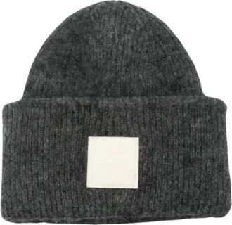 Ami Patch Beanie - unisex - Hoeden - Grijs - ONE Size - Accessoires