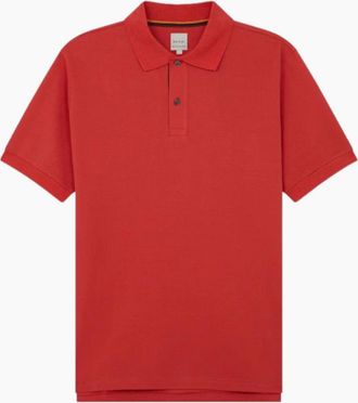 Paul Smith Mens Paul Smith STR Placket Polo Shirt 23 Coral - Red - Size: 40