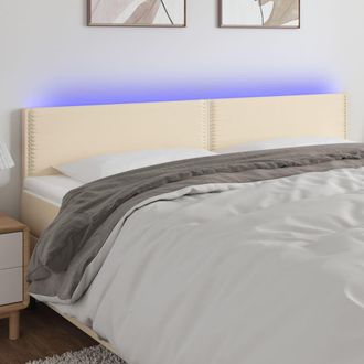 vidaXL Cabecero Con Led De Tela Color Crema 180x5x78/88 Cm Vidaxl
