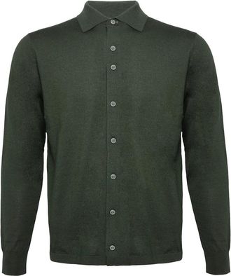 R2 Amsterdam Gebreid shirt in R2-stijl - Heren - Polos - Groen - 3XL - Tops