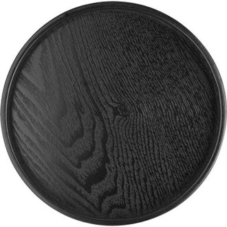 OEM Bandeja Redonda De Madera Maciza Para Servir T&eacute;, Caf&eacute;, Aperitivos, Comida Y Comidas. Bandeja De Madera Antideslizante Con Bordes Elevados (30 Cm)