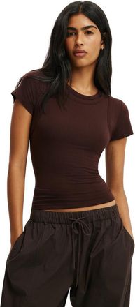 Cotton On Womens Double Layer Short Sleeve in Dark Oak at Nordstrom, Size Xx-Small