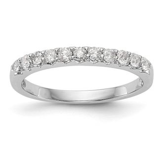 Diamond2Deal 14K White Gold 11-Stone 1/3 Ct Diamond Band Ring