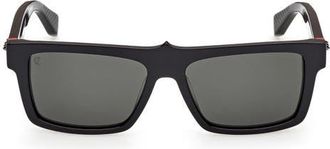 Christian Louboutin 57mm Square Sunglasses in Black /Gunmetal /Ziess Smoke at Nordstrom