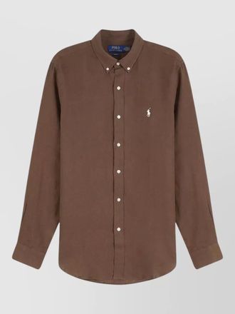 Polo Ralph Lauren linen shirt logo embroidery slim fit