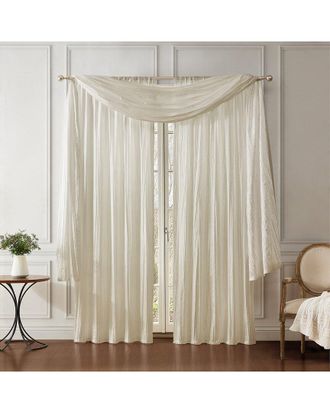 Elrene Athena Faux Silk Window Curtain & Scarf Set
