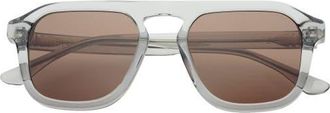 Freyrs Eyewear Addison Aviator Sunglasses in Crystal Gray /Brown at Nordstrom