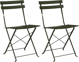 vidaXL Vidaxl - Silla Plegable Para Jard&iacute;n 2 Pcs Verde 42 X 46 X 82cm Acero